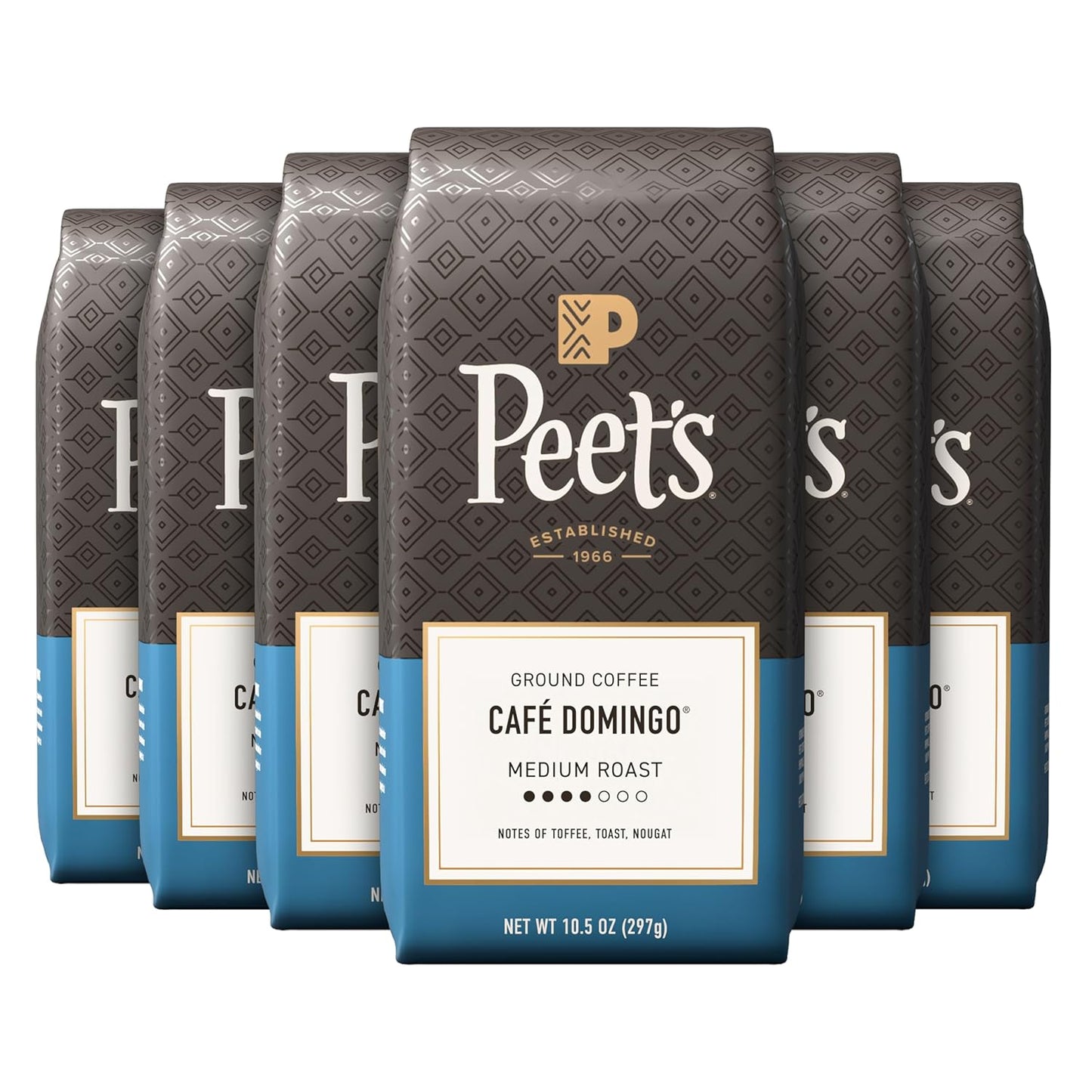 Peet's Coffee Ground Coffee (6 Bags of 10.5 Ounces)